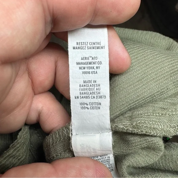 Aerie Offline Large Corduroy Raw Hem Long Sleeve Cotton Oversized Green 1/4 Zip - Picture 4 of 12